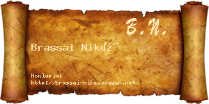 Brassai Niké névjegykártya